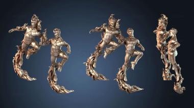 3D model Human Torch with flames (STL)