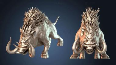 3D model Infested Woodlands Forest Boar Attacking (STL)