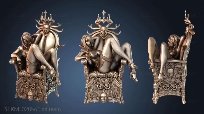 Статуэтки герои, монстры и демоны Девушка в нижнем белье на троне