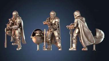 3D model Mandalorian and Baby Yoda Optim Grog Hold (STL)