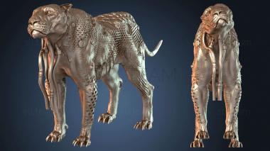 3D model Omancer Obedience Cyber Diorama Lion (STL)