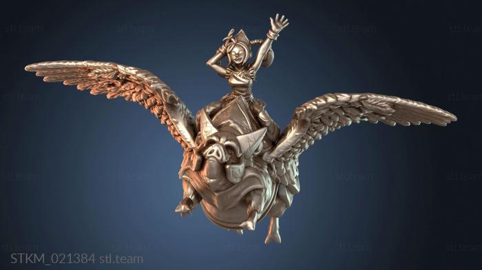 Статуэтки герои, монстры и демоны Свинья, летающая на горе Облако