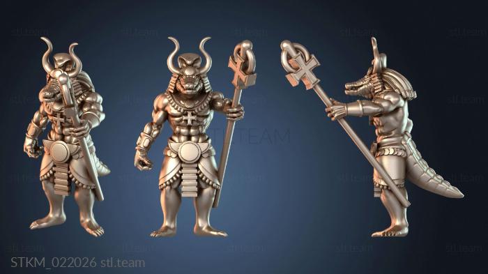 Статуэтки герои, монстры и демоны Собек Бог-Крокодил с посохом