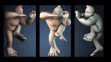 3D model Monkey practicing martial arts (STL)