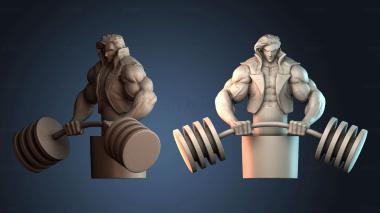 3D модель Скульптура мускулистого тяжелоатлета (STL)