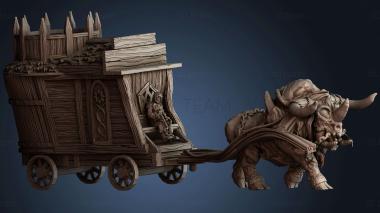 3D model Merchant Wagon And Dire OX (STL)