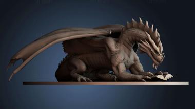 3D model Dragon reading a book (STL)