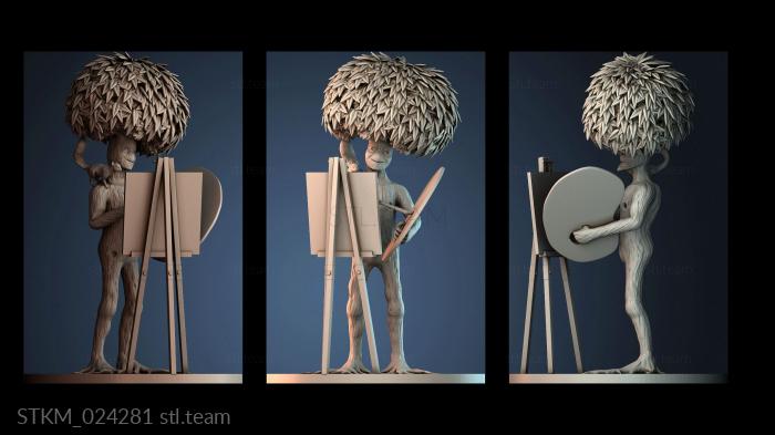 Статуэтки герои, монстры и демоны Bob Moss The Happy Little Treant Artist Painting Happy Little Trees