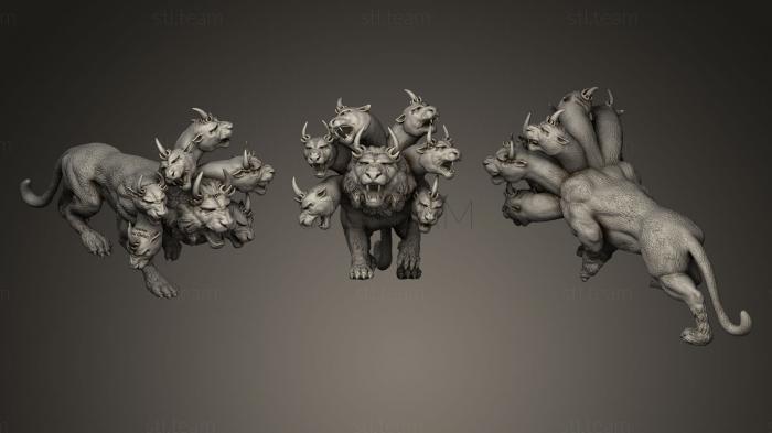 3D model Revelation 13 Seven Headed Chimera (STL)