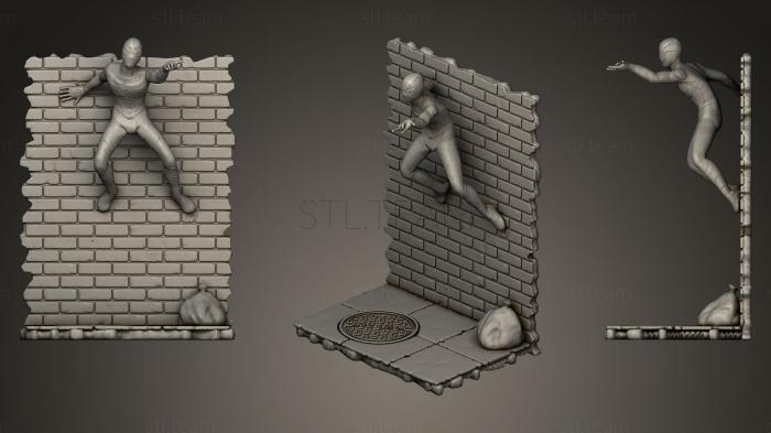 3D model SPIDER MAN WALL DIORAMA WIP (STL)