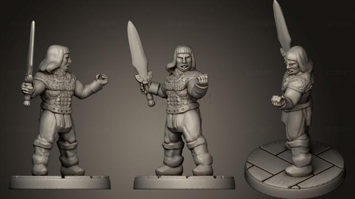 3D model Barbarian Swordsman (STL)