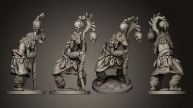 3D model Wolf Paw Shaman 32 mm miniatures (STL)