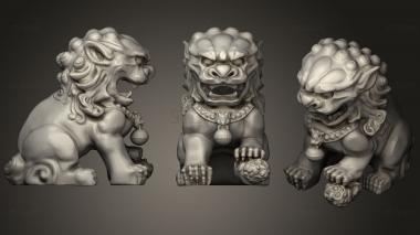 3D model Chinese Guardian Lions (Separated And Fixed) (STL)