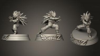 3D model Goku Super Saiyan 3 With Base (STL)