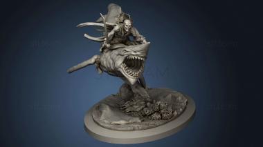 3D model Pirates Curse the Dead Seas Troops Mounted Gold Fools on Shark Fool (STL)