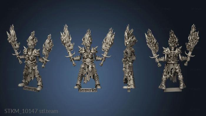 3D model skeleton champion fire swords tag (STL)