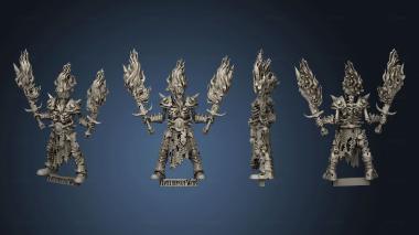 3D model skeleton champion fire swords tag (STL)