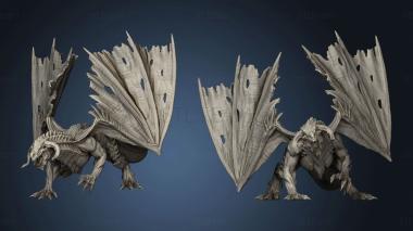 3D model black dragon Wings Separate (STL)