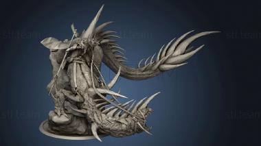 3D model crystal drake mounted crystal drake back leg (STL)