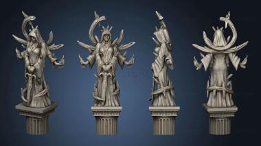 3D model Fantasy Female Saint Statue column (STL)