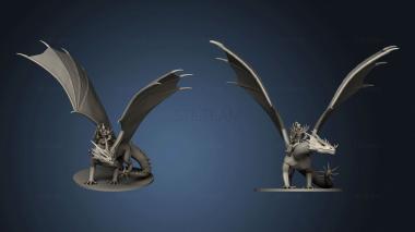 3D model Horned Dragon andc Warchief Rider (STL)