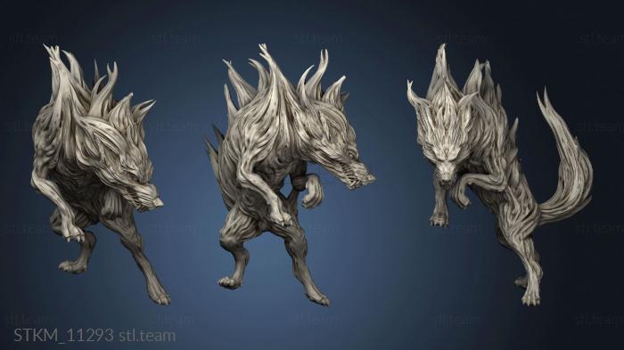 3D model Chieftain Warband Wraith Wolves Wolf mini (STL)