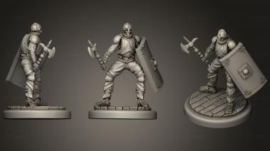 3D model Skeleton   Infantry   Battle Axe + Scutum Shield (STL)