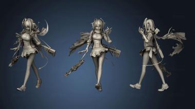 3D model Arknights Sarkaz Mercenary and Azure Lane Laffey Roll Rigged (STL)