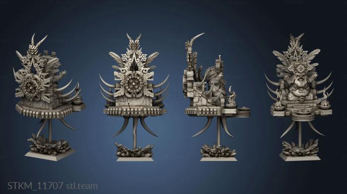 3D model ancestral coatl lord on palanquin (STL)