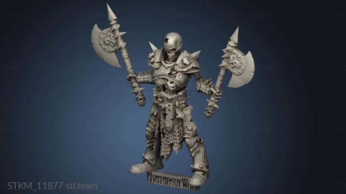 3D model skeleton champion axes (STL)