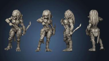 3D model Aliens vs Skull Hunters BONITA ELITE VIXEN ELDER GRAY BACK HUNTER (STL)