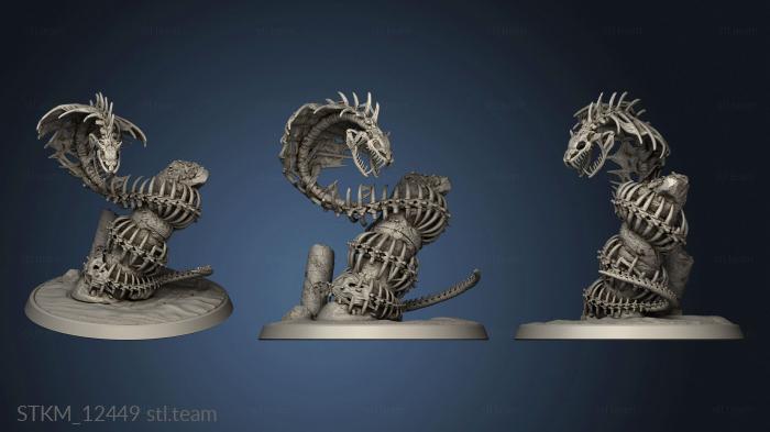 3D model Buried Tomb Skeletal Snake (STL)