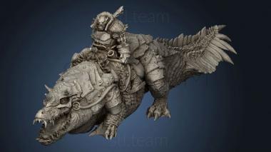 3D model Tusk Lands Croc Rider Tyskland Mount (STL)