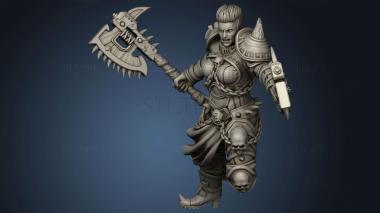 3D model Female Chaos Khorne Berzerker Ragnarok Berserker Warrior (STL)