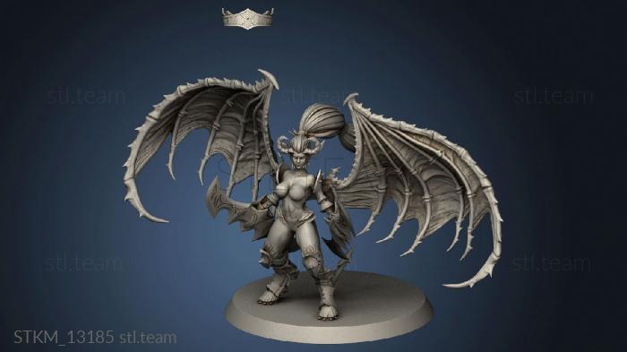 3D model Drow Demonic Valkyrie Includes Pinup var (STL)