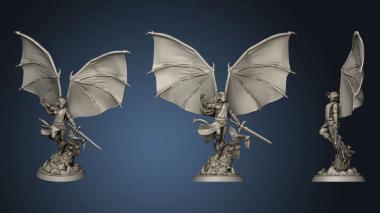 3D model Dragons Forge Adventurers Sho La Ka Demonach Sorceress DFPAG STD Half demon wings (STL)