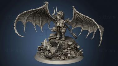 3D model Drow Greater Demonic Valkyrie Includes Pinup var (STL)