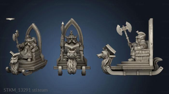 3D model Dw King Sitting on Throne GreatAxe (STL)