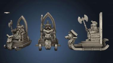 3D model Dw King Sitting on Throne GreatAxe (STL)