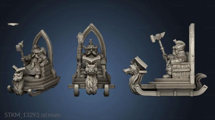 3D model Dw King Sitting on Throne GreatAxe (STL)