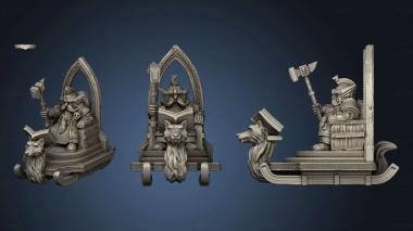 3D model Dw King Sitting on Throne GreatAxe (STL)