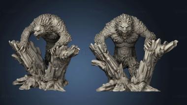 3D model Monster Rampage Werebear Breaking Tree Stump (STL)