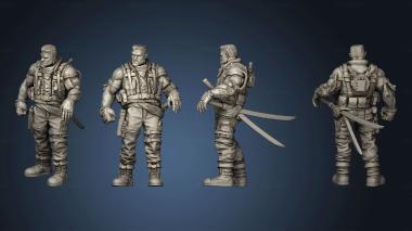 3D model Bakunawas Cyberpunk K EX MILITARY URBAN SAMURAI ALPHONSE SHIBUYA ROCK MEG (STL)