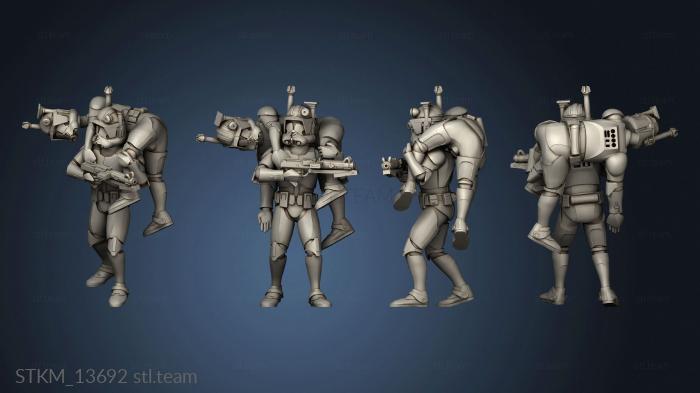 3D model Genetically Engineered Trooper Squad Clone Carrying Wounded (STL)