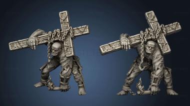 3D model Monsters Zombie stone cross (STL)