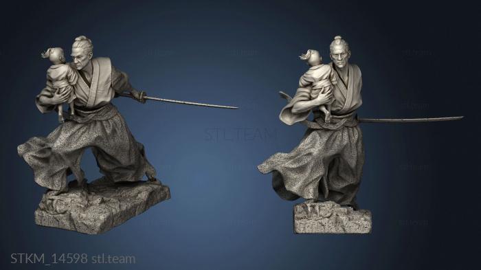 3D model Lone Wolf Samurai Baby And Sword (STL)