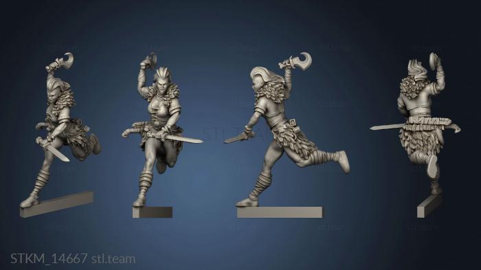 3D model Melee Dan Kelly Adventurers Guild Female Barbarian (STL)