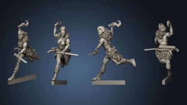 3D model Melee Dan Kelly Adventurers Guild Female Barbarian (STL)