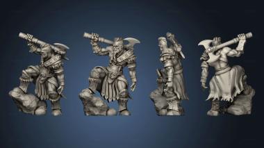 3D model Melee Dan Kelly Adventurers Guild Male Barbarian Halforc (STL)