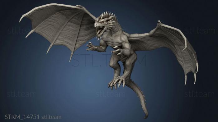 3D model Red Dragon Wyrmling Flying pre (STL)